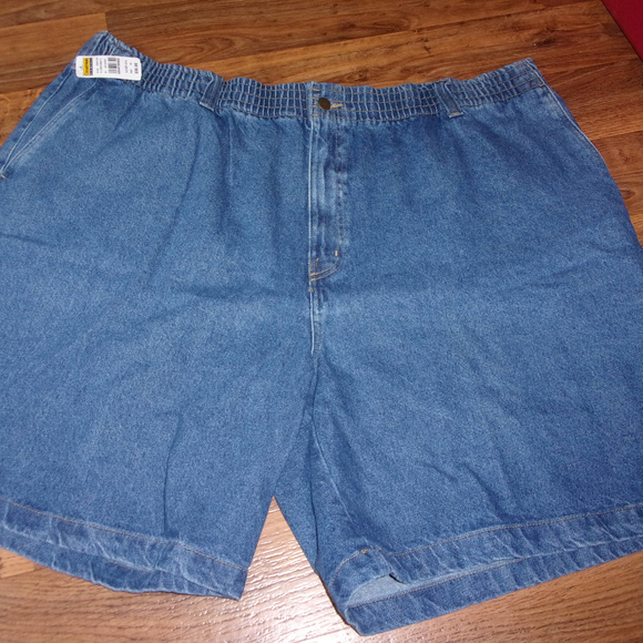 elastic denim shorts mens
